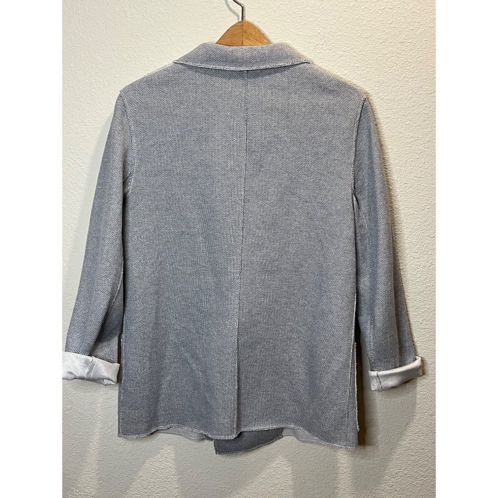 Topshop blazer women's size 4 gray double breasted long casual cotton blend - Picture 5 of 8